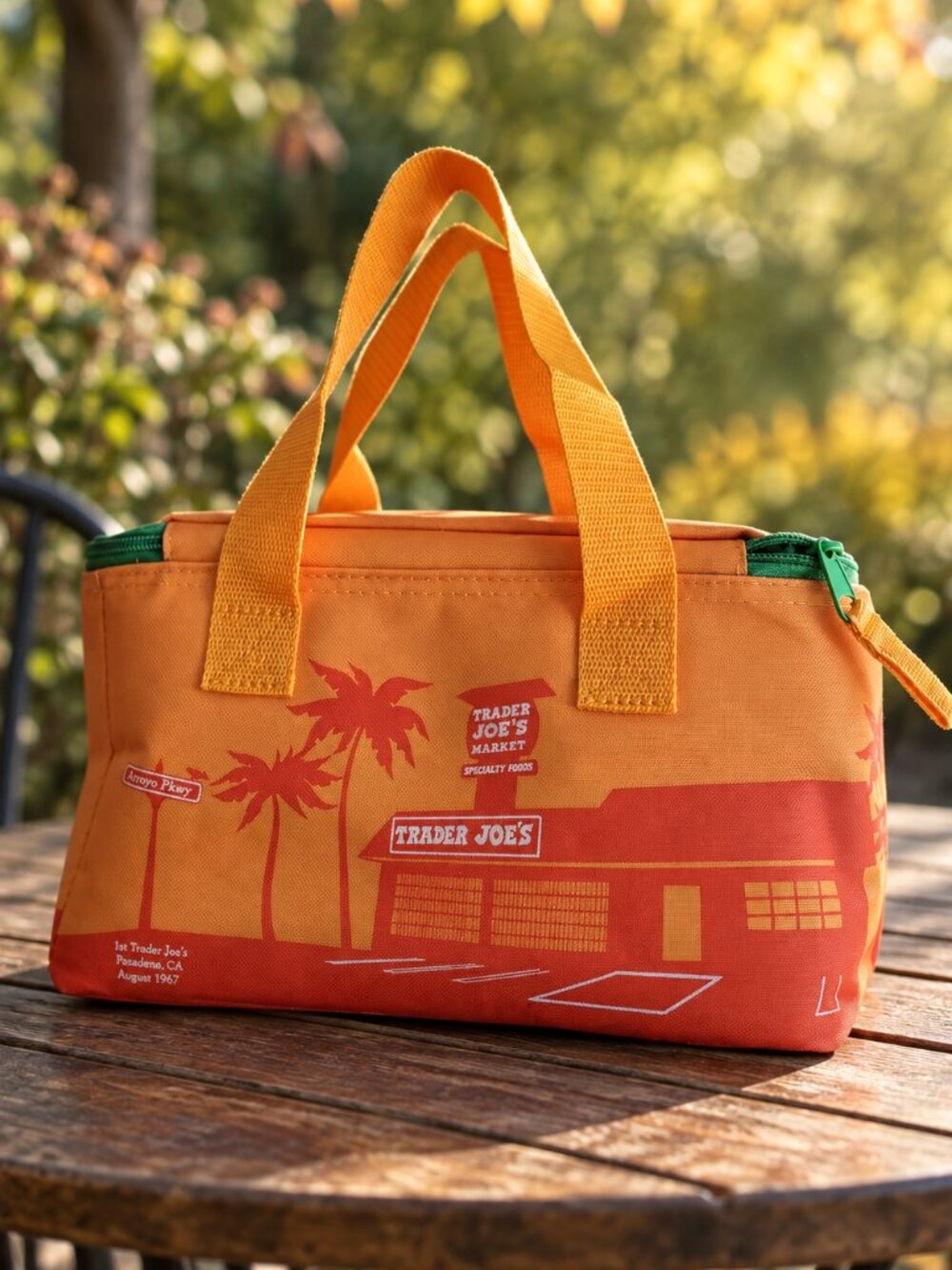 Trader Joe's Apricot Mini Insulated Tote Orange Lunch Cooler Bag NWT